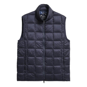 Hi Neck Zip Down Vest Navy - Vest
