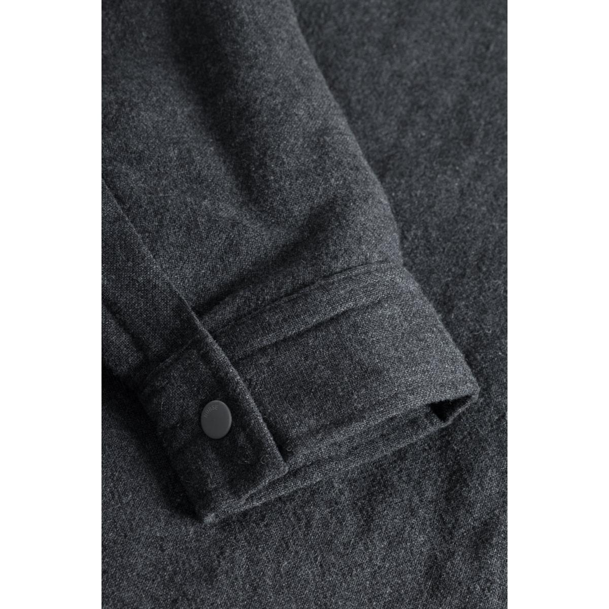 Hjalmer Insulated Wool Overshirt Charcoal Melange