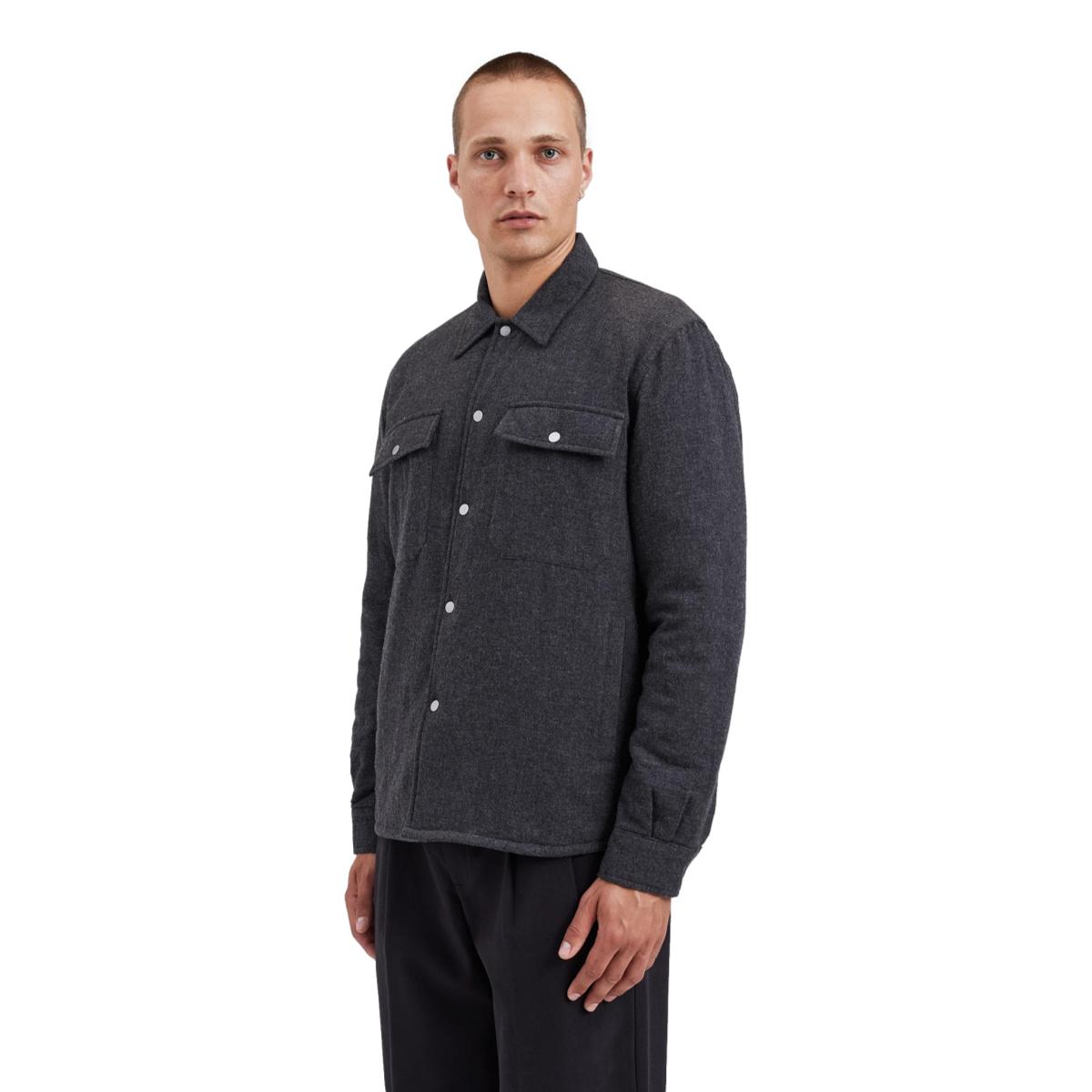 Hjalmer Insulated Wool Overshirt Charcoal Melange