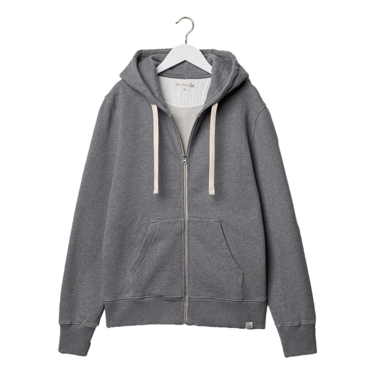 Hooded Zip Jacket 11oz/sq.yd Grey Mel - Sweatshirt