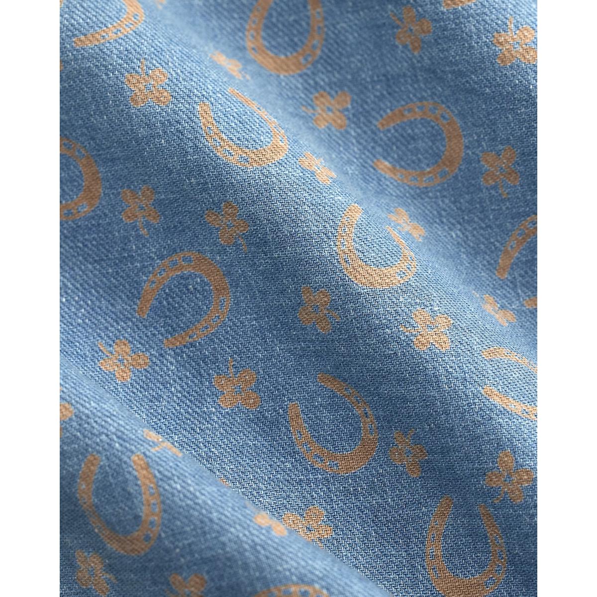 Horseshoe-Print Denim Shirt Jacket Indigo - Shirt Jacket