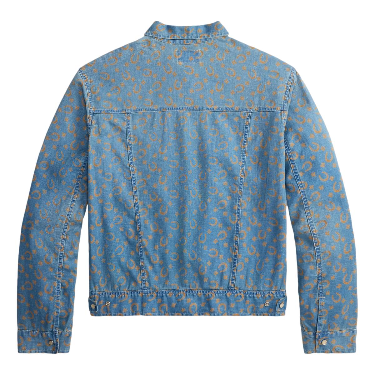 Horseshoe-Print Denim Shirt Jacket Indigo - Shirt Jacket