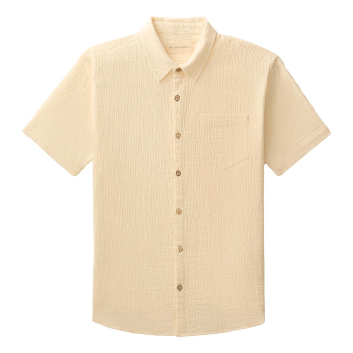 Hudson Shirt in Organic Cotton Seersucker Ivory - Shirts