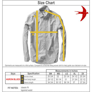 Huron Blues White Dobby Stripe - Shirts