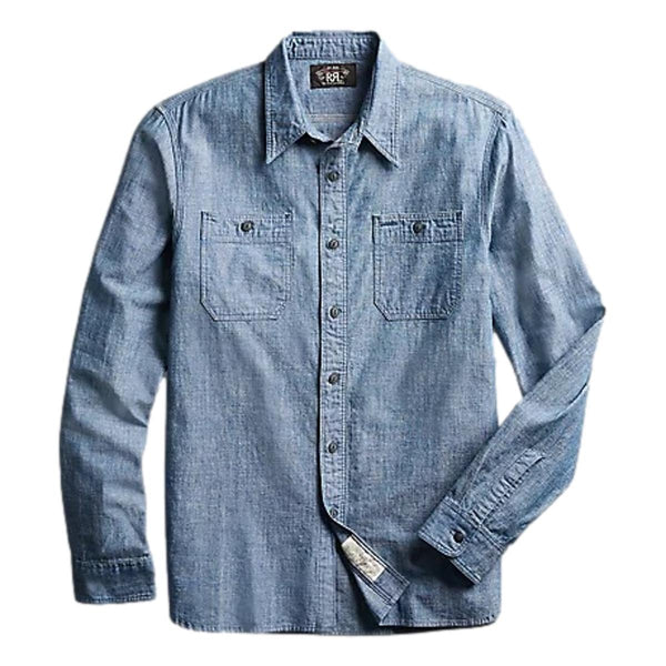 RRL Indigo Chambray Workshirt Rinse - MILWORKS