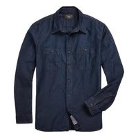 Indigo Cotton-Linen Sateen Workshirt - Shirt