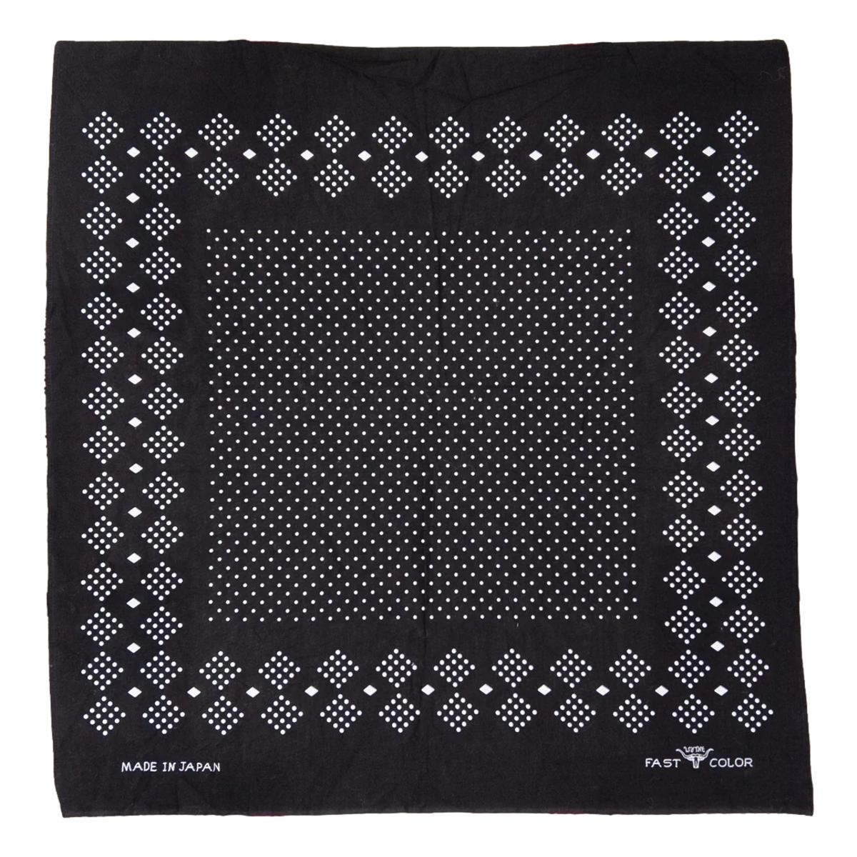 Indigo Discharge Selvedge Bandana - Black Overdye - Bandana