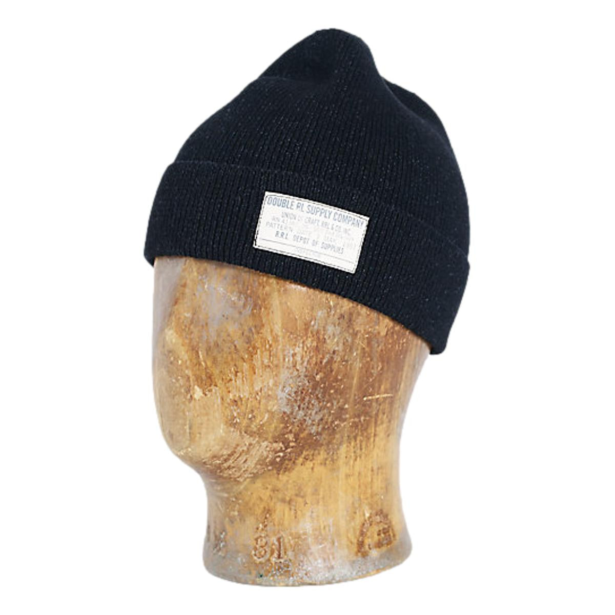 Indigo-Dyed Cotton Watch Cap Black Indigo - Hat