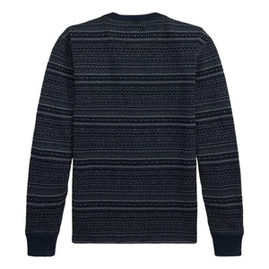 Indigo Jacquard Henley Shirt - Henley