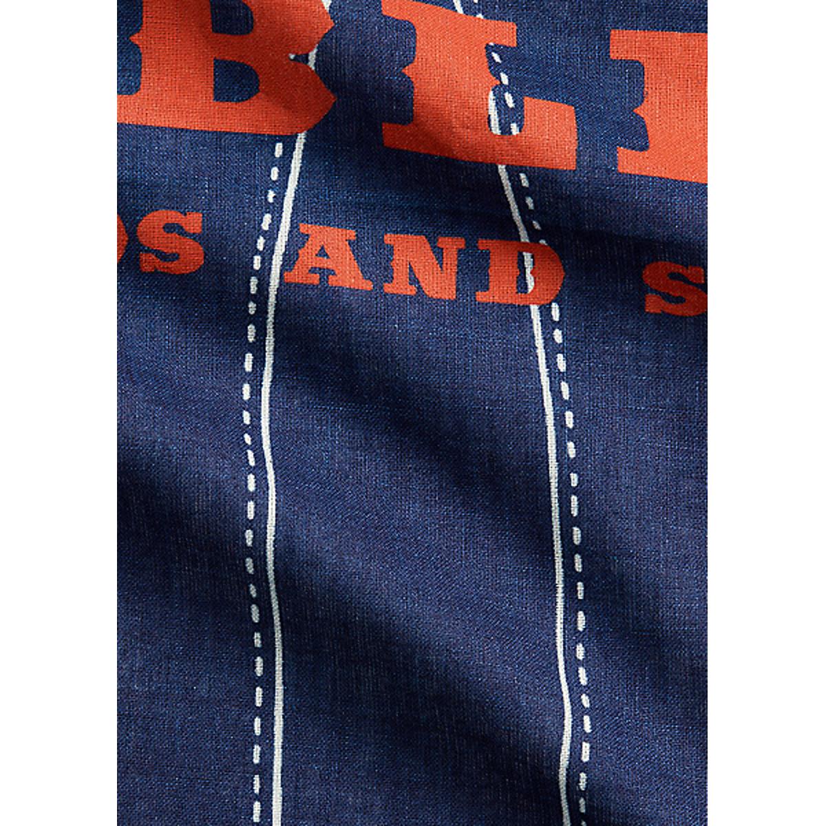 Indigo Jean-Print Cotton Bandanna Indigo/Cream/Red -