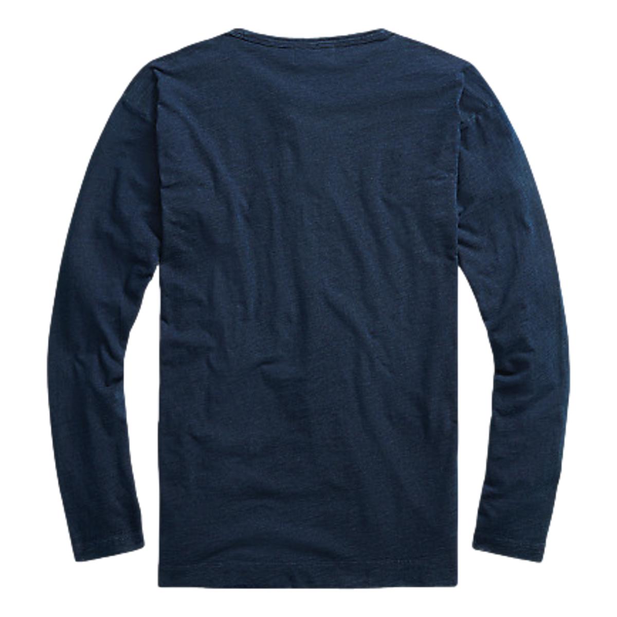 Indigo Jersey Long-Sleeve T-Shirt Rinsed Blue Indigo - T