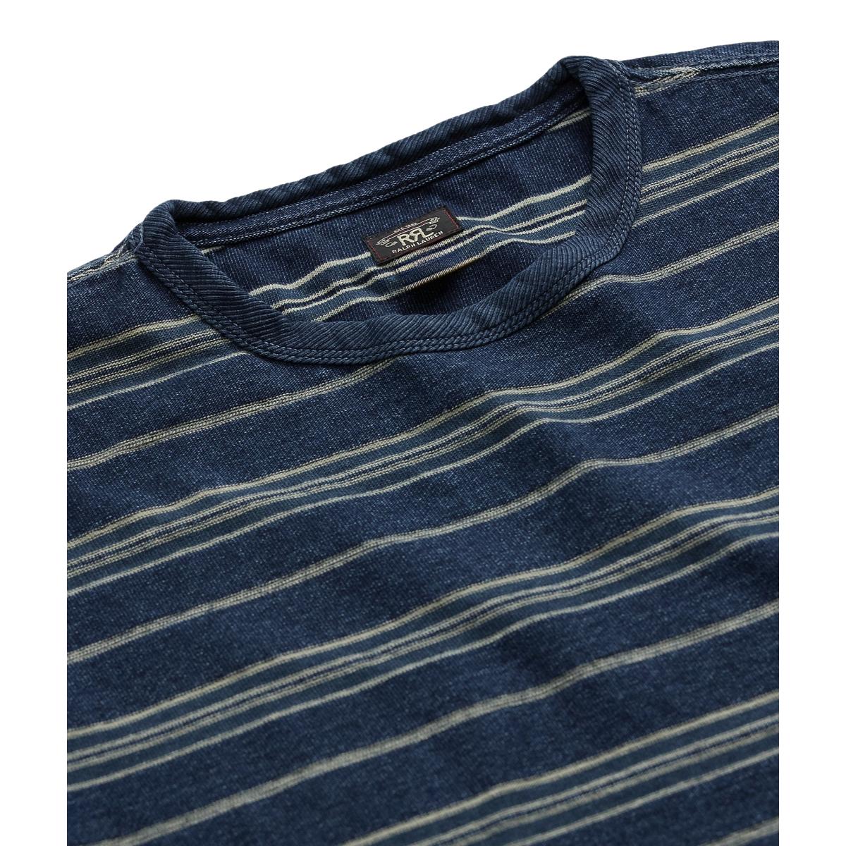 Indigo Multi Striped Jersey T-Shirt - T Shirt