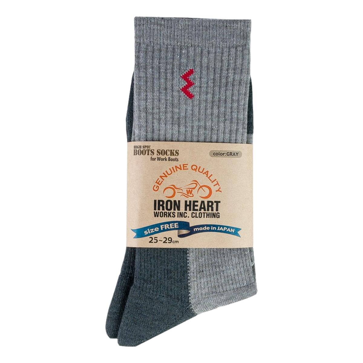 Iron Heart Work Boot Socks Grey Charcoal - Socks
