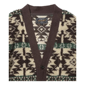 Jacquard Boa Cardigan Brown - Sweatshirt