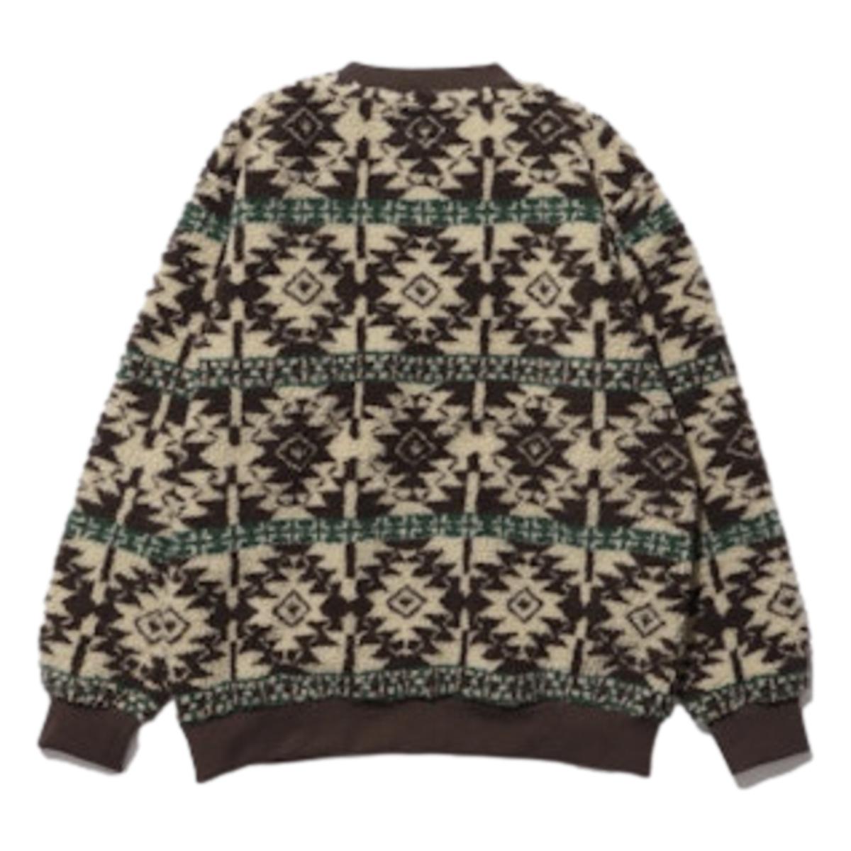 Jacquard Boa Cardigan Brown - Sweatshirt