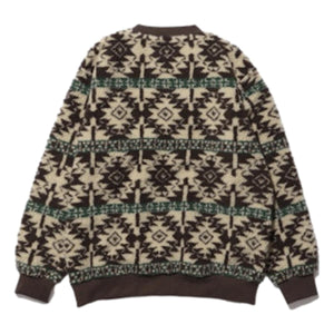 Jacquard Boa Cardigan Brown - Sweatshirt