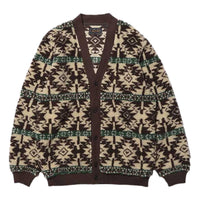 Jacquard Boa Cardigan Brown - Sweatshirt