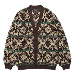 Jacquard Boa Cardigan Brown - Sweatshirt