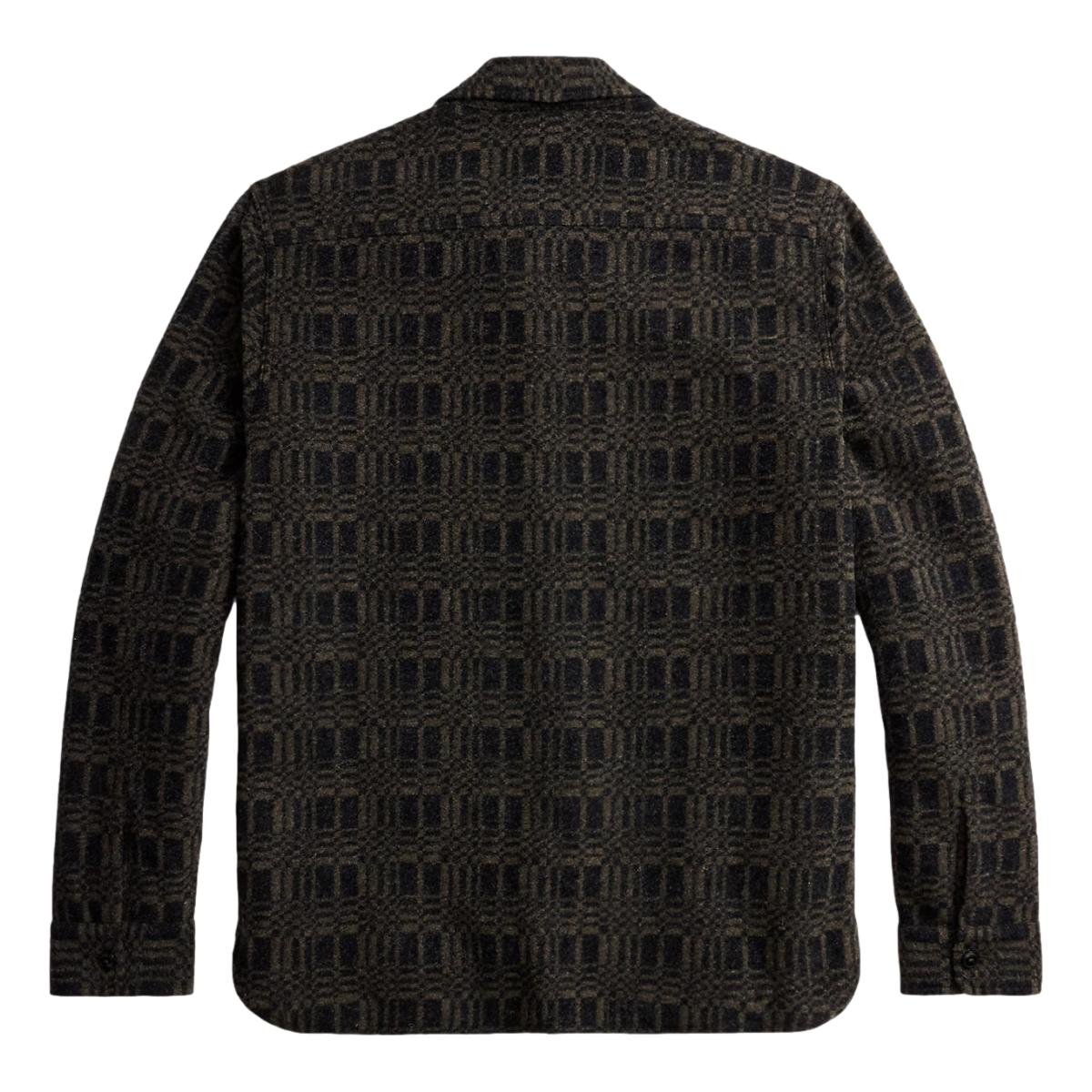 Jacquard-Knit Wool-Blend Workshirt Charcoal Multi - Shirt