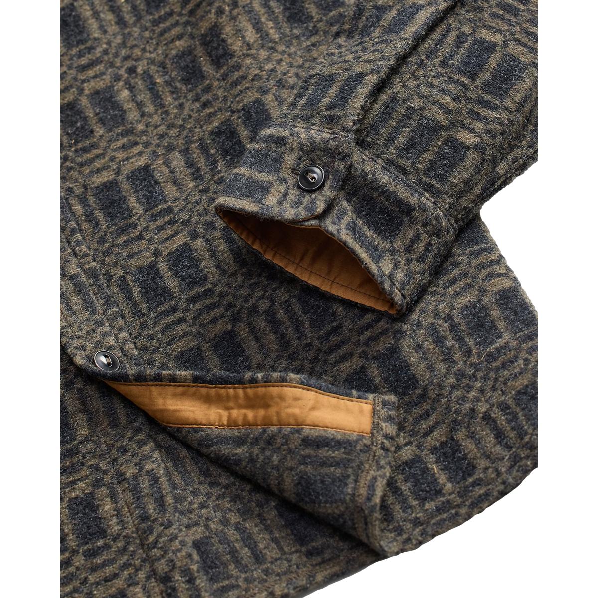 Jacquard-Knit Wool-Blend Workshirt Charcoal Multi - Shirt