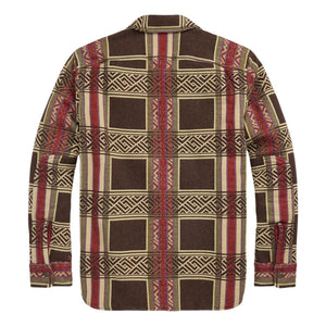 Jacquard Overshirt Brown Olive - Overshirt