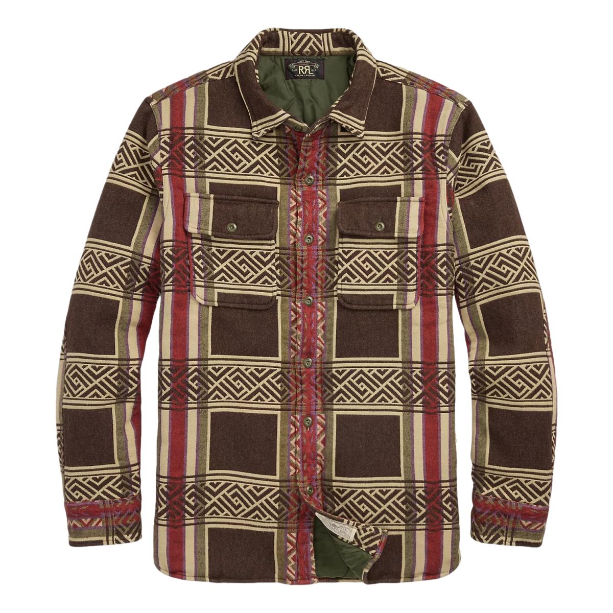 Jacquard Overshirt Brown Olive - Overshirt