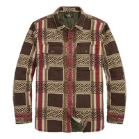 Jacquard Overshirt Brown Olive - Overshirt
