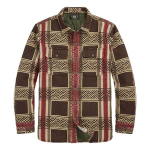 Jacquard Overshirt Brown Olive - Overshirt