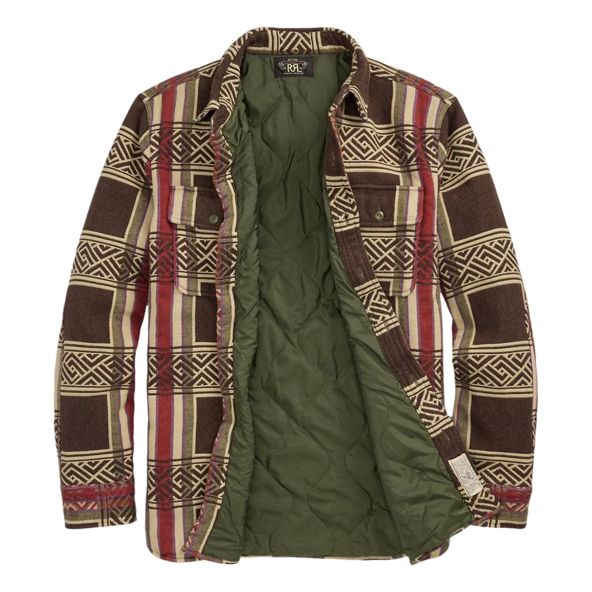 Jacquard Overshirt Brown Olive - Overshirt