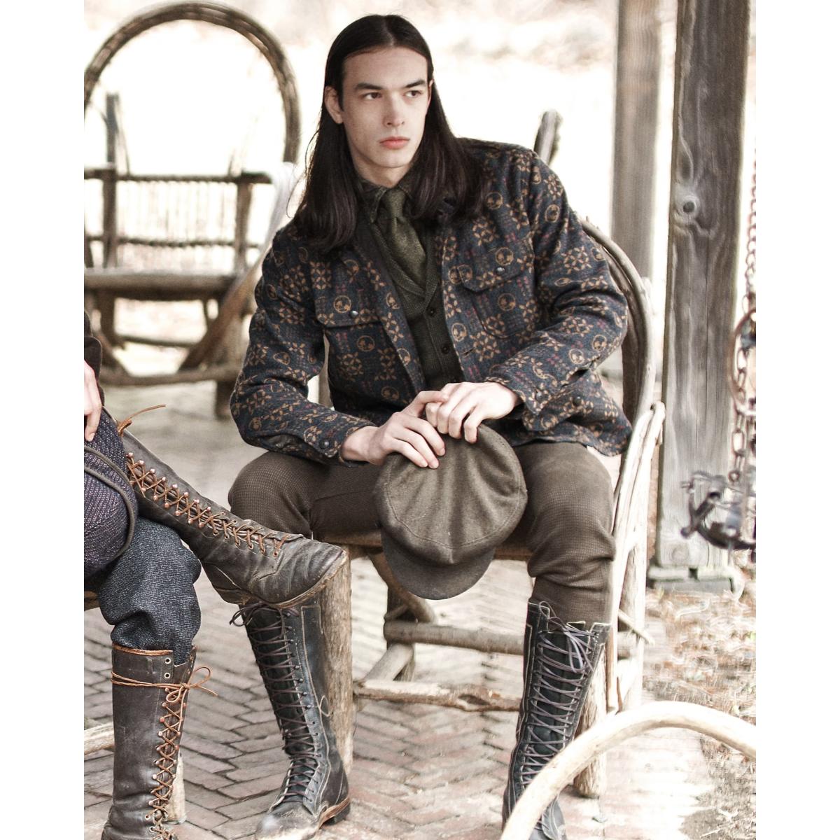 Jacquard Shirt Jacket Vintage Charcoal - Overshirt