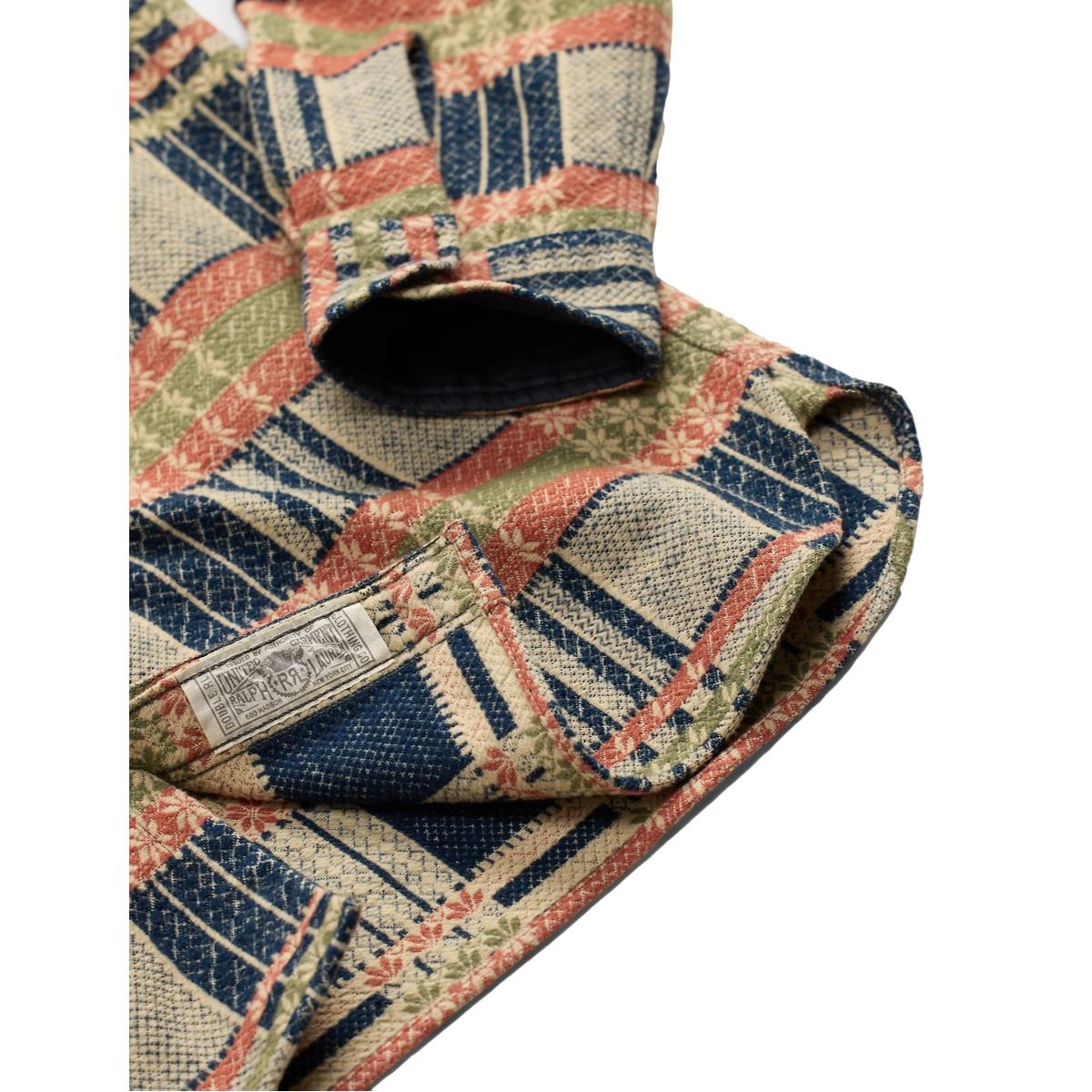 Jacquard Workshirt Navy Multi - Shirts