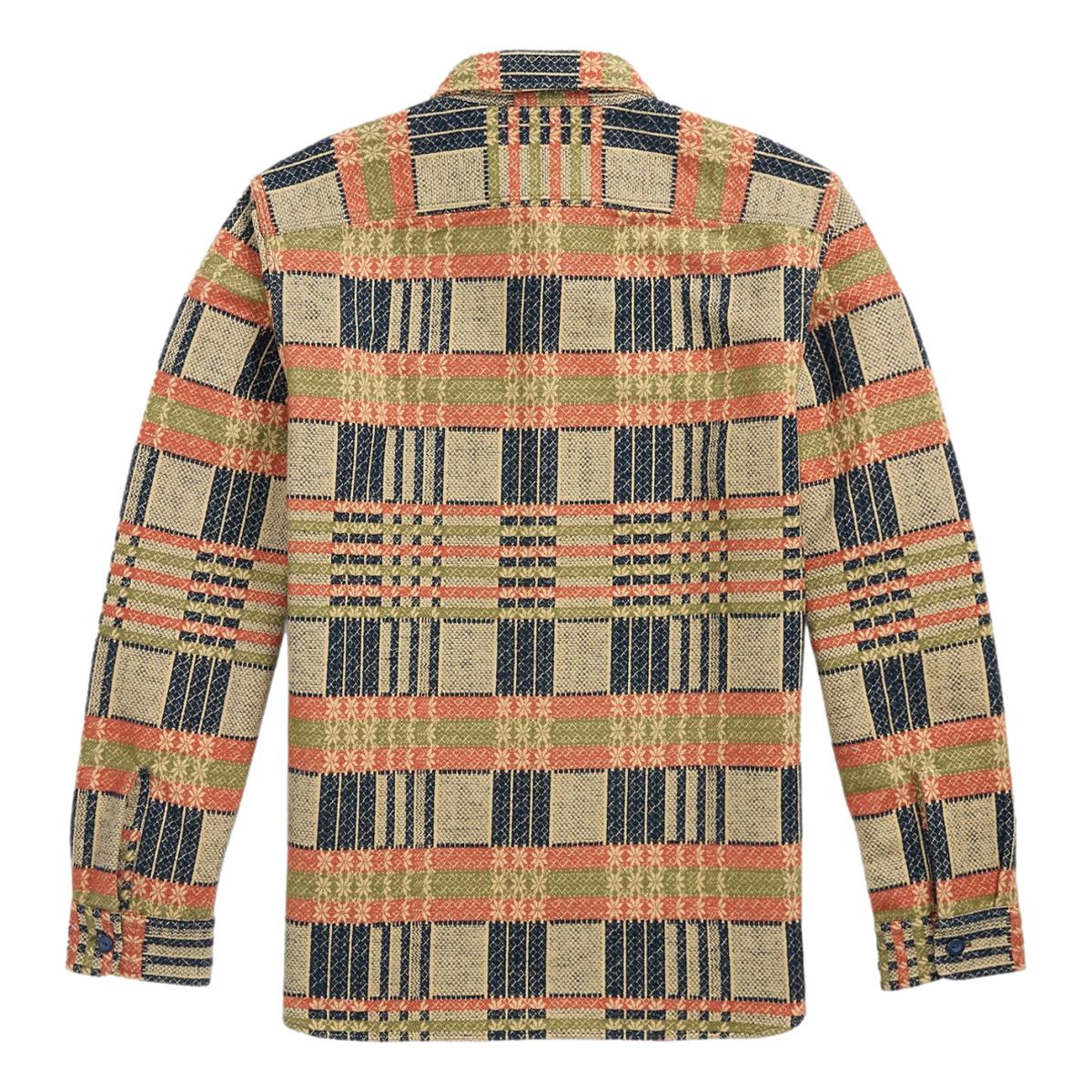 Jacquard Workshirt Navy Multi - Shirts