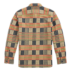 Jacquard Workshirt Navy Multi - Shirts