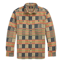 Jacquard Workshirt Navy Multi - Shirts