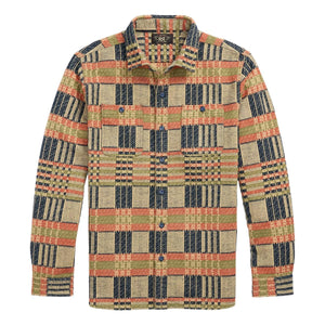 Jacquard Workshirt Navy Multi - Shirts