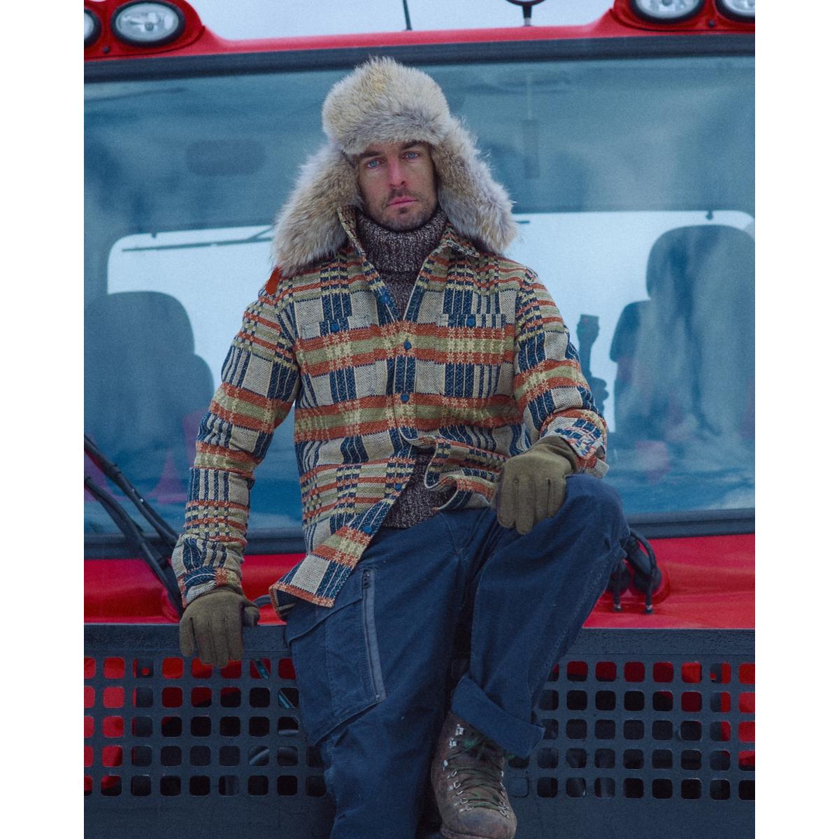 Jacquard Workshirt Navy Multi - Shirts