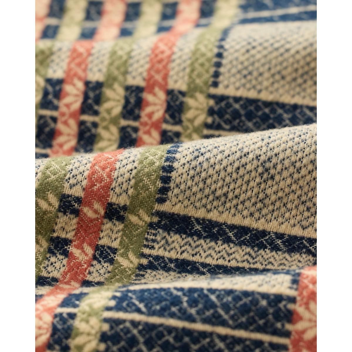 Jacquard Workshirt Navy Multi - Shirts