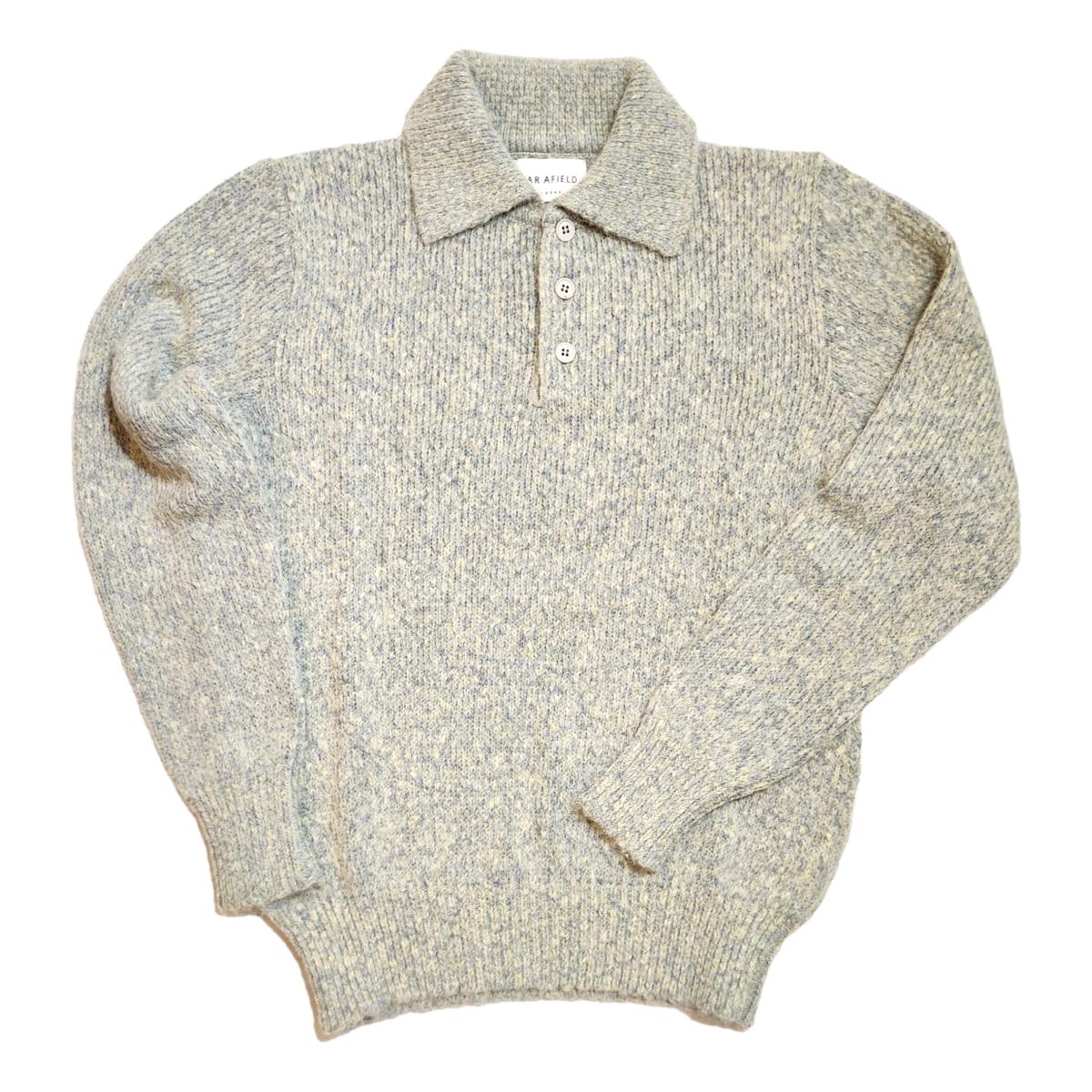 Kier Knitted Polo Stone Fleck - Sweater