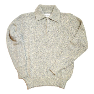 Kier Knitted Polo Stone Fleck - Sweater