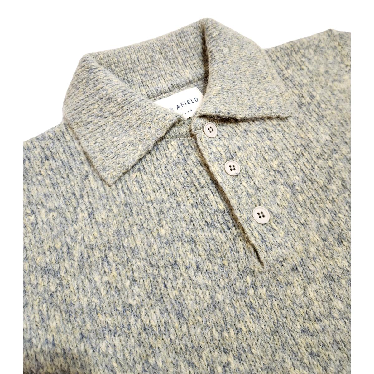Kier Knitted Polo Stone Fleck - Sweater