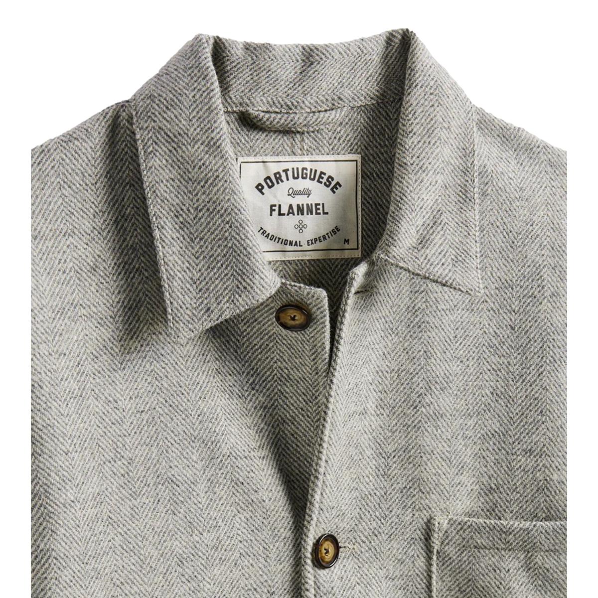 Labura Herringbone Wool Chore Coat Grey - Chore Coat
