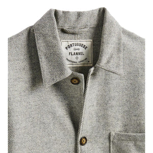 Labura Herringbone Wool Chore Coat Grey - Chore Coat