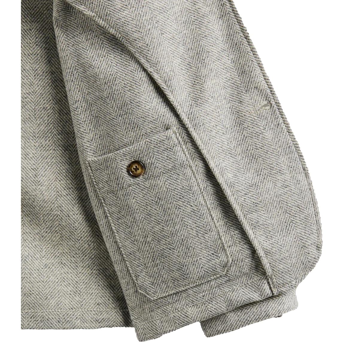 Labura Herringbone Wool Chore Coat Grey - Chore Coat