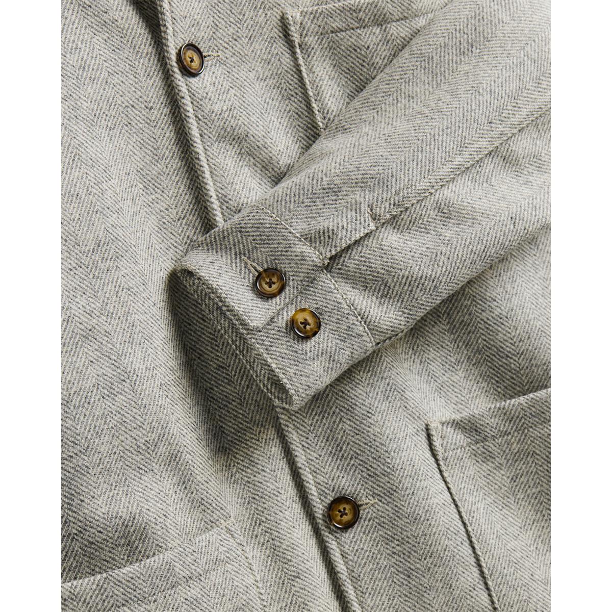 Labura Herringbone Wool Chore Coat Grey - Chore Coat