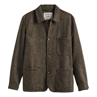 Labura Jacket Herringbone Wool Brown - Chore Coat