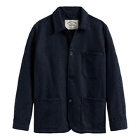 Labura Jacket Herringbone Wool Navy - Chore Coat