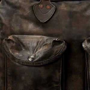 Leather Briefcase Dark Brown - Leather Bag