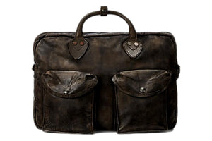 Leather Briefcase Dark Brown - Leather Bag