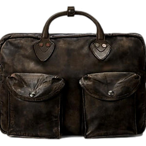 Leather Briefcase Dark Brown - Leather Bag