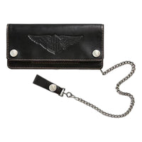 Leather Chain Wallet Black Over Brown - Wallet